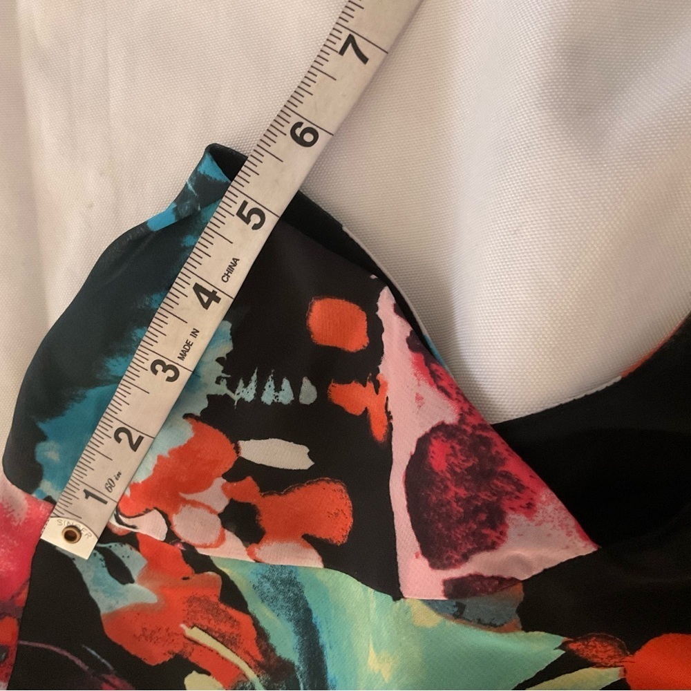 Tahari Multicolor Floral Top Black Skirt Dress - Picture 7 of 9
